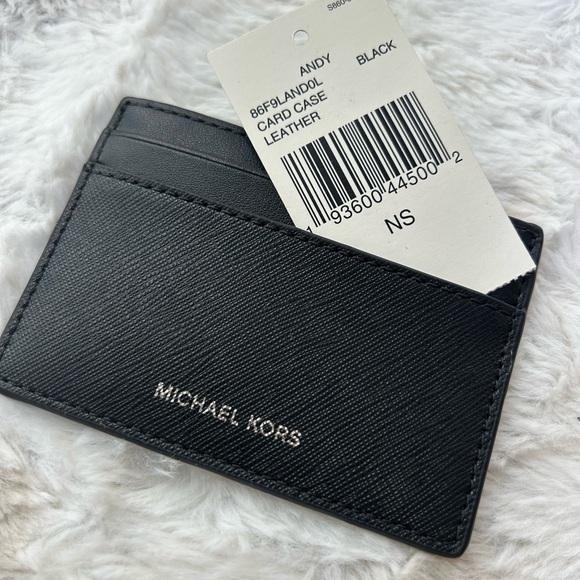 NWT MK unisex leather card wallet black - Picture 2 of 4